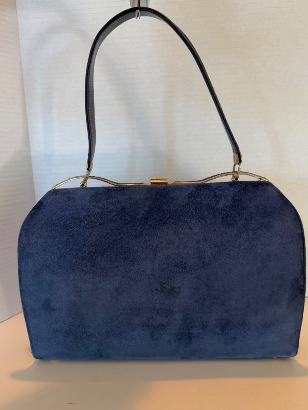 Vintage 1960’s Mar-Shel Suede Handbag Blue - Picture 3 of 14